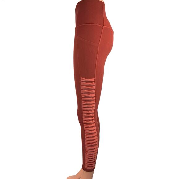 Athleta Brown Salutation Stash Pocket II Twist 7/8 Activewear Tight Leggings S - Picture 2 of 6